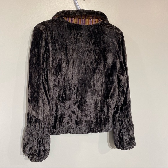 Vintage April Cornell blazer velvet quilted collar bell sleeve 100% Rayon - Picture 8 of 11